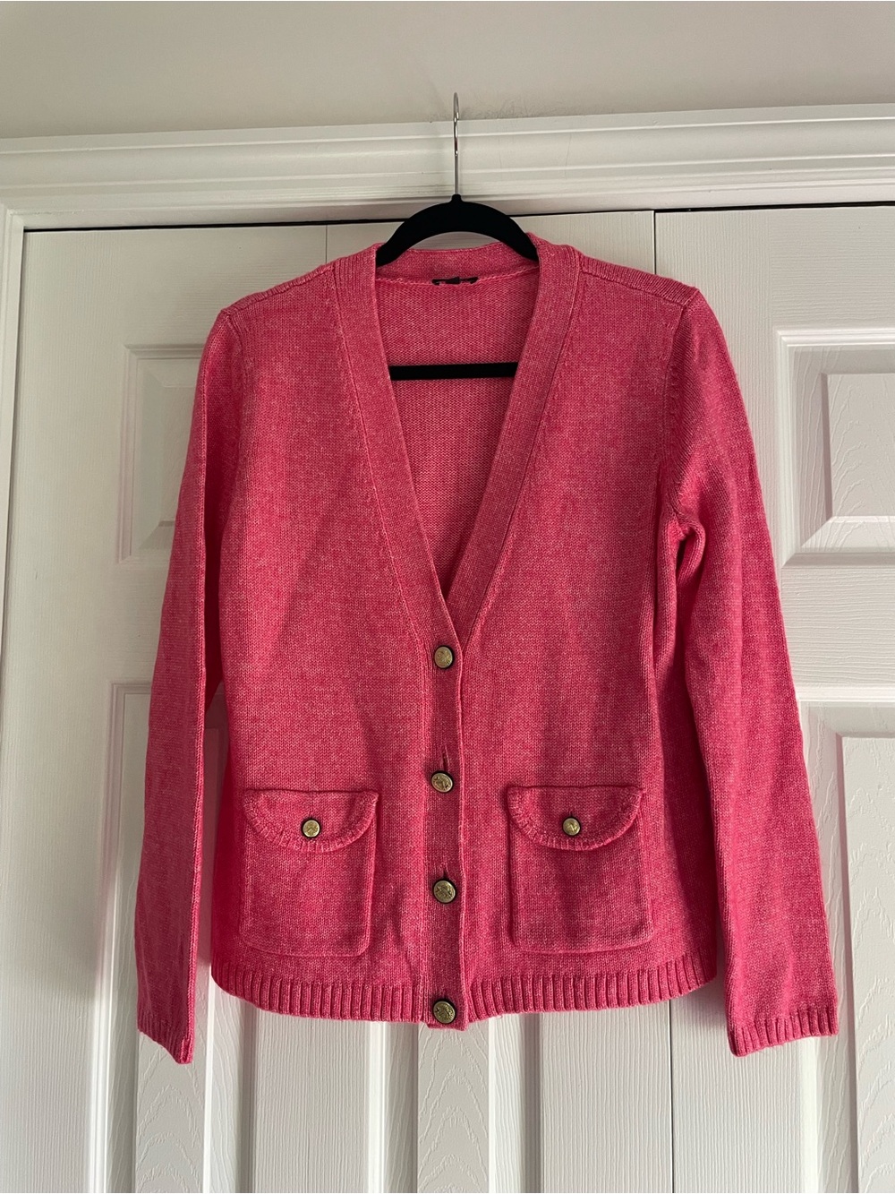 Talbots Pink V-Neck Button Front Cardigan Sweater
